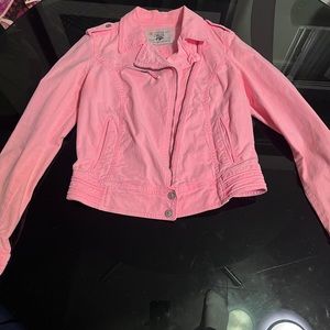 Zara barbiecore biker jacket